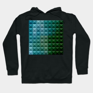 Dark Spring Green Abstract Low Polygon Background Hoodie